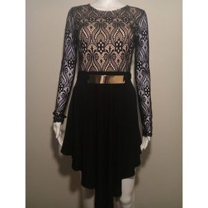 Black Lace Handkerchief Dress